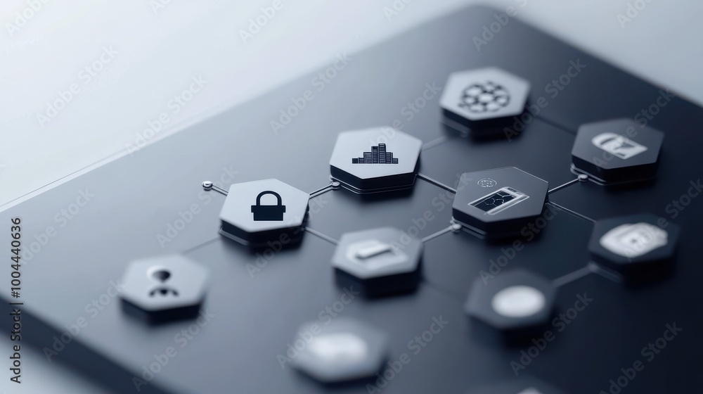 Poster electronic support dashboard, clear streamlined icons, depicting user-friendly tech interface design