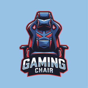 Vector Gaming chair with armrest illustration. Video game entertainment tech comfortable equipment chair concept on isolated background