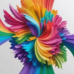 Obraz premium Colorful abstract background, organic rainbow burst, natural forms, vivid shades, smooth transitions, lively composition, nature-inspired abstraction, isolated on white background, generative Ai 
