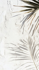 Fototapeta premium Textured White Background with Soft Palm Shadows in Corners 