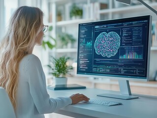 AI system optimizing a neuromarketing-based advertising strategy, with brainwave response data integrated into real-time digital ad displays