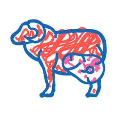 mutton farm animal meat doodle icon sketch vector. mutton farm animal meat sign. isolated symbol illustration