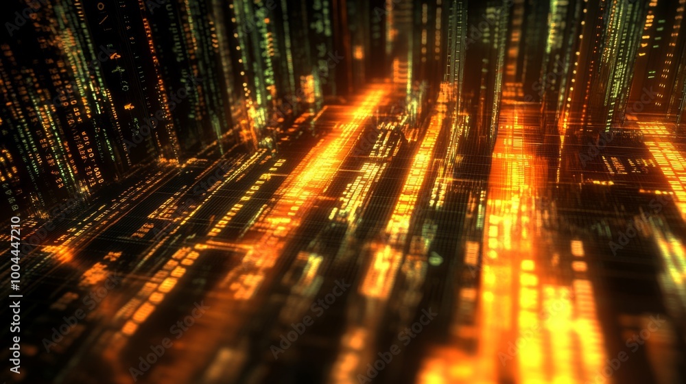 Poster a 3d financial graph showing a steady rise in business revenue, with reflective bars and glowing num