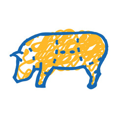 piglet scheme doodle icon sketch vector. piglet scheme sign. isolated symbol illustration