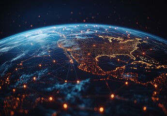 Global Network Connections at Night