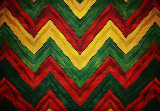 Rastafarian Chevron Bamboo Pattern