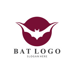 Fototapeta premium bat logo open wing bat logo simple design