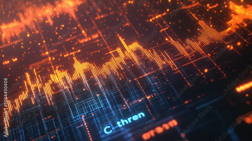 Poster abstract digital data visualization