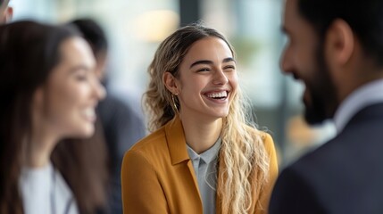 Happy Group Interaction in Professional Setting