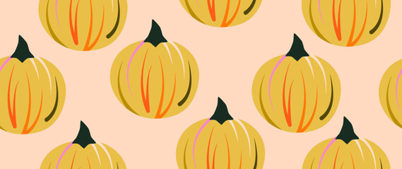 Vector seamless background. Minimalist autumn pattern. Modern print. Ideal for textile design, screensavers, covers, cards, invitations and posters.