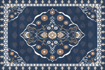 Erdenet Tapis Classique, Couleur Naturelle, Oriental abstract ornament, Geometry: Intricate Carpet and Textile Patterns for Yoga Mats, Tapest, Indian style. art ornament print.Design for carpet