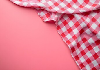 Obraz premium Red White Gingham Check Tablecloth Background