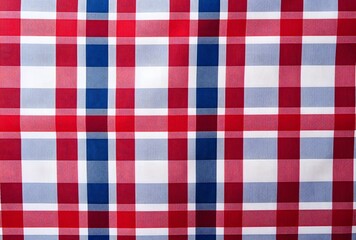 Red White Blue Plaid Fabric Texture Pattern