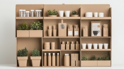 Corrugated display box with pop-out sections for customizable product display   pop-out design, customizable retail display