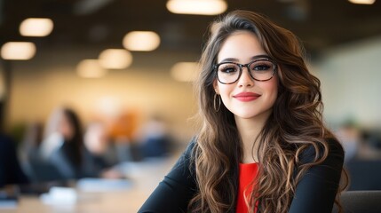 Confident Businesswoman in Modern Office Setting
