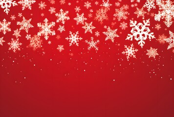Elegant Red Background with White Snowflakes