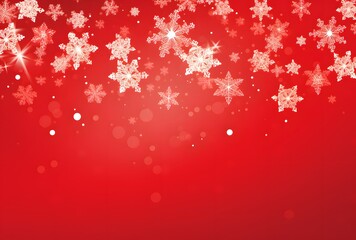 Red Christmas Background With Snowflakes