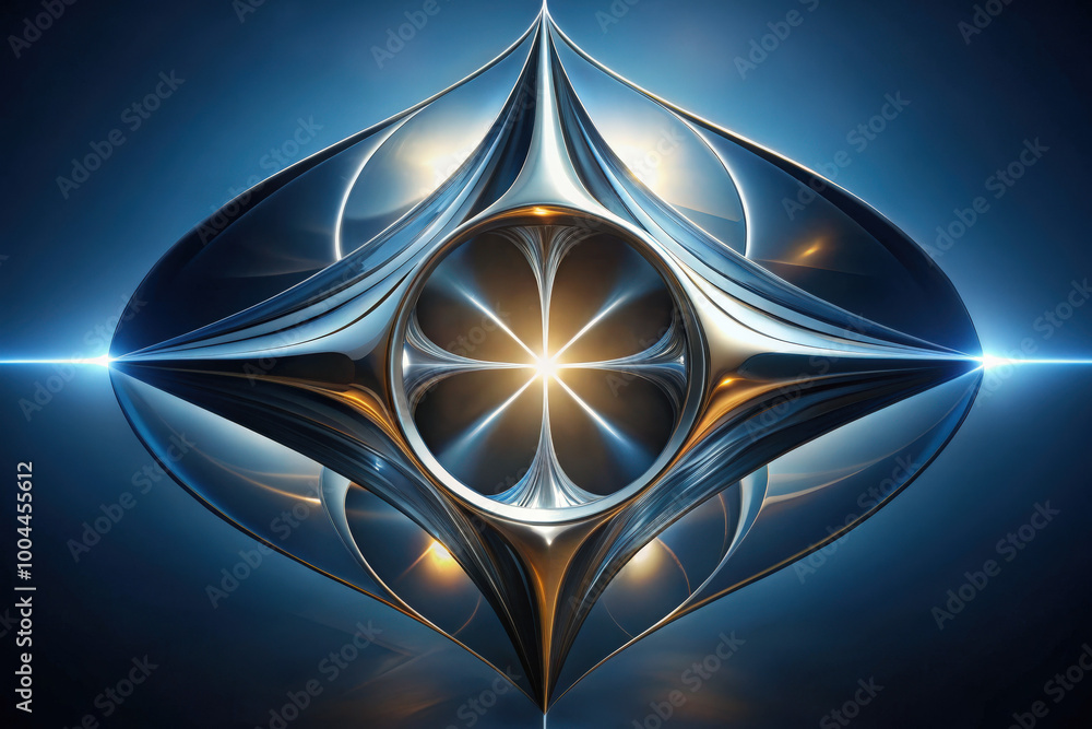 Poster a mesmerizing abstract design featuring luminous shapes and intricate patterns flowing together in h
