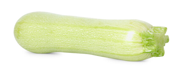 One fresh ripe zucchini isolated on white