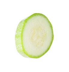 One piece of fresh zucchini isolated on white