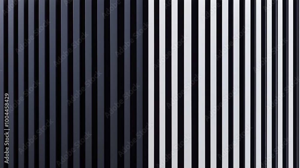 Poster close-up of black and white vertical lines, creating a hypnotic and minimalist pattern, perfect for 