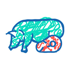 pork meat doodle icon sketch vector. pork meat sign. isolated symbol illustration