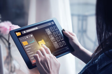 Concepts of developing an efficient document management system with document database search program application and online big data processing for company's fast access to information on tablet.