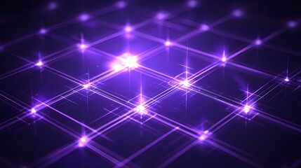 Obraz premium Abstract purple grid with glowing lights.