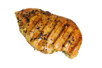Delicious grilled chicken breast isolated on white