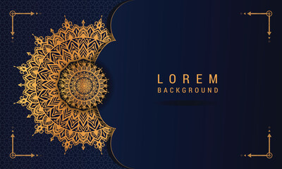 Luxury mandala background with golden arabesque pattern Arabic Islamic east style. Decorative mandala for print, brochure, flyer, banner, poster, cover,	
