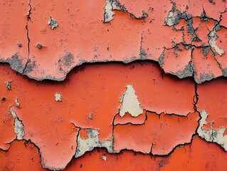 Obraz premium Cracked Red Orange Metal Surface Texture