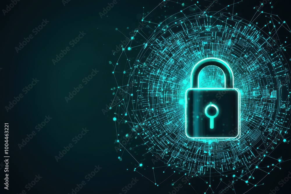 Aufkleber digital lock with glowing background