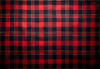 Red Tartan Plaid Fabric Texture Background