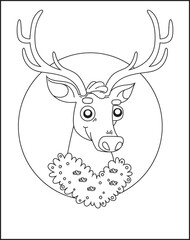 surreal illustration of a deer with antlers made of flowers, set against a bright white background.