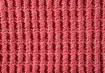 Fototapeta premium Seamless Red Knit Fabric Texture Background