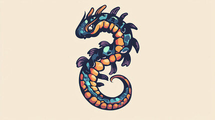 Sea Worm Logo Design illustration