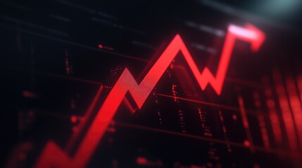 Obraz premium Red arrow icon on computer screen