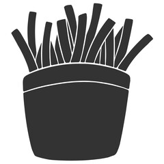black silhouette french fries