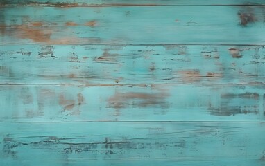 Obraz premium Distressed Turquoise Wooden Background Texture