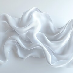 Obraz premium Elegant white fabric draped gracefully over a smooth surface with soft textures.