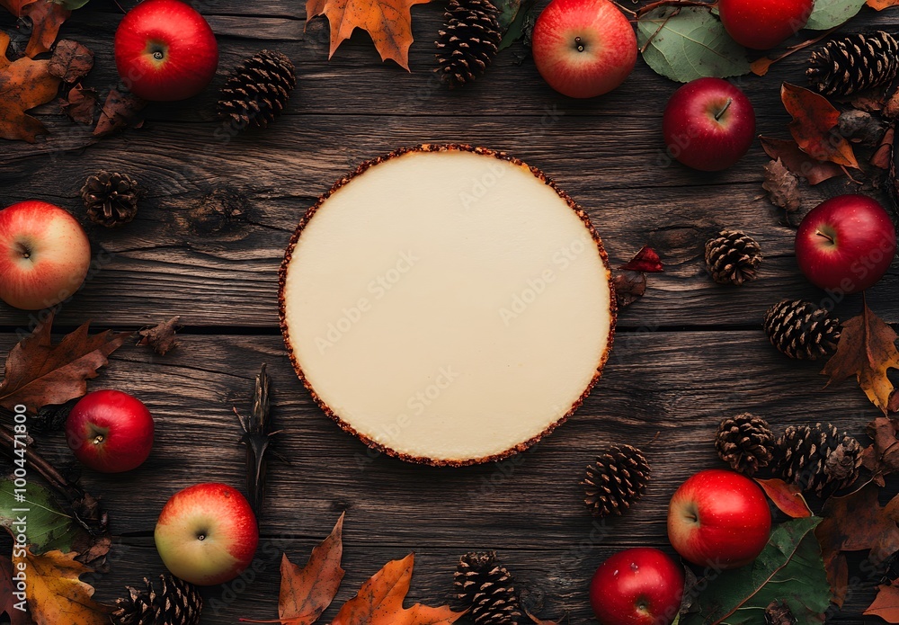 Wall mural rustic autumn background with empty space for mockups