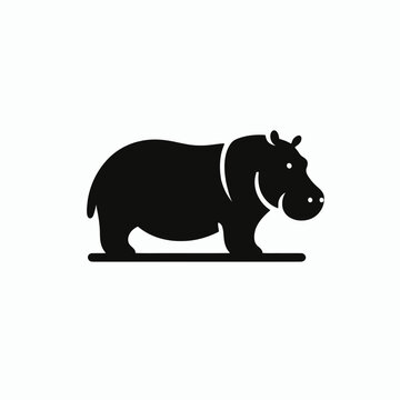 recommend clip art: Hippopotamus minimalist silhouette illustration vector graphic design element, Hippo Silhouette, Hippo Isolated On White Background