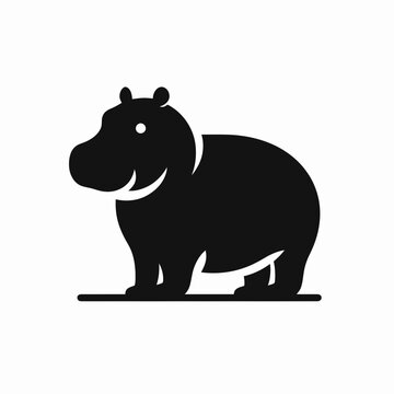 recommend clip art: Hippopotamus minimalist silhouette illustration vector graphic design element, Hippo Silhouette, Hippo Isolated On White Background