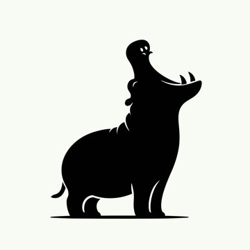 recommend clip art: Hippopotamus minimalist silhouette illustration vector graphic design element, Hippo Silhouette, Hippo Isolated On White Background