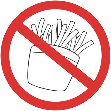 recommend clip art: black outline no french fries sign
