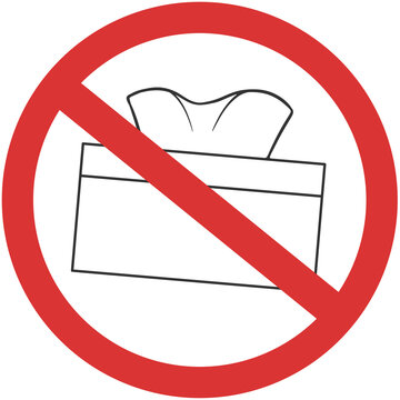 recommend clip art: black outline no tissue box sign