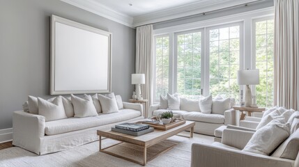 Spacious Living Room with Natural Light and Elegant Decor