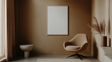 Minimalist Living Room with Earth Tones Decor