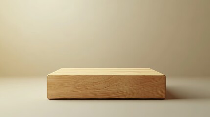 A wooden box is sitting on a grey surface