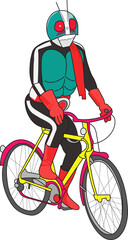 Kamen Rider  riding a bike